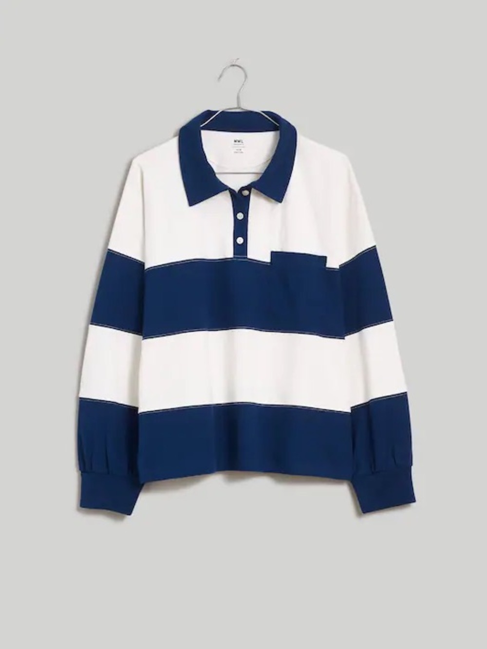 Madewell Striped Rugby Pullover - Navy & White - Picture 3 of 6